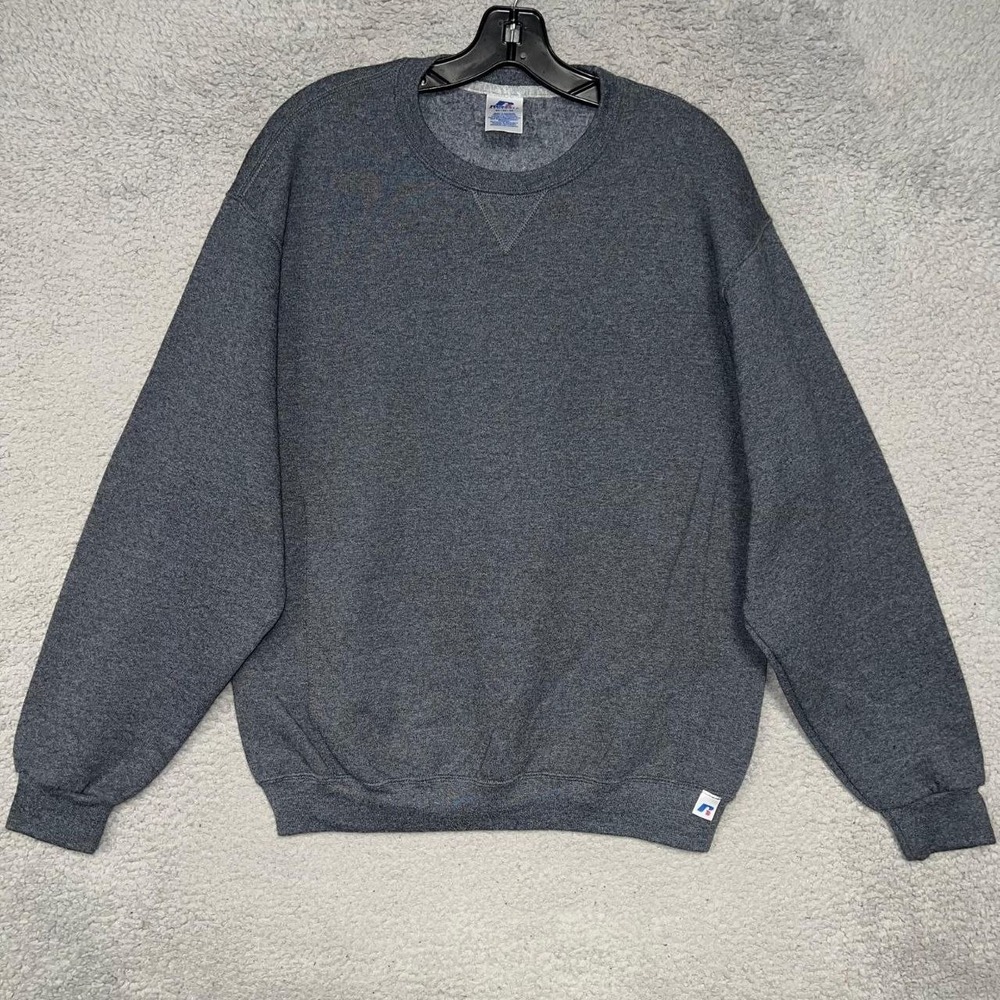 VTG Russell Athletic Sweater Men's M Gray Fleece Crew‎ Neck Pullover Sweatshirt